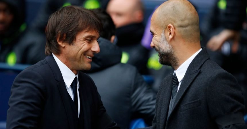 O que Tite pôde extrair de Guardiola e Conte no Etihad Stadium O que Tite pôde extrair de Guardiola e Conte no Etihad Stadium