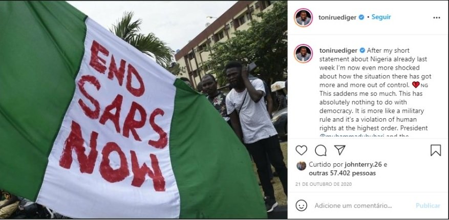 Rüdiger se manifestou sobre conflito na Nigéria
