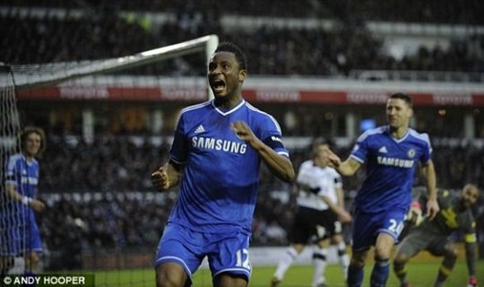 Mikel marcou no último encontro entre Chelsea e Derby
