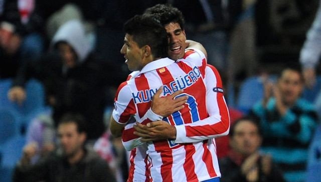 Aguero e Diego foram companheiros no Atlético de Madrid (Foto: Chelsea FC)