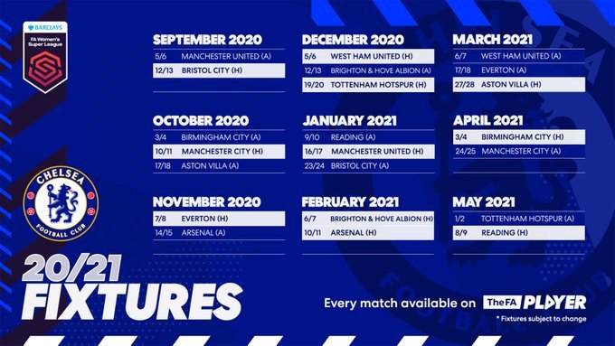 FAWSL Calendário 20/21