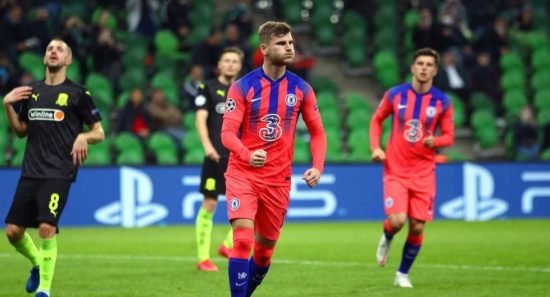 Em outubro, Timo Werner marcou o segundo gol contra o Krasnodar.