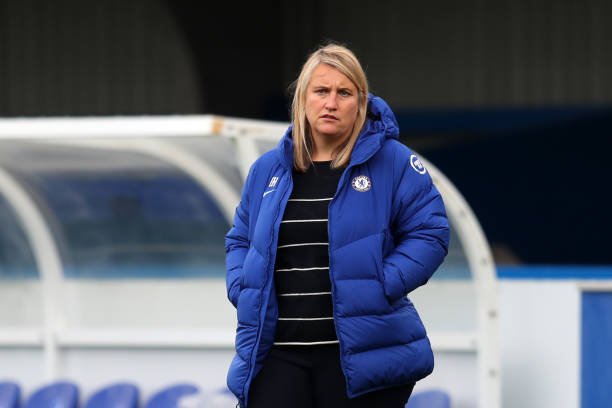 Emma Hayes em vitória contra o Manchester City em 2020