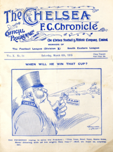 Crônica do Chelsea de 1915, com a imagem de um pensionista